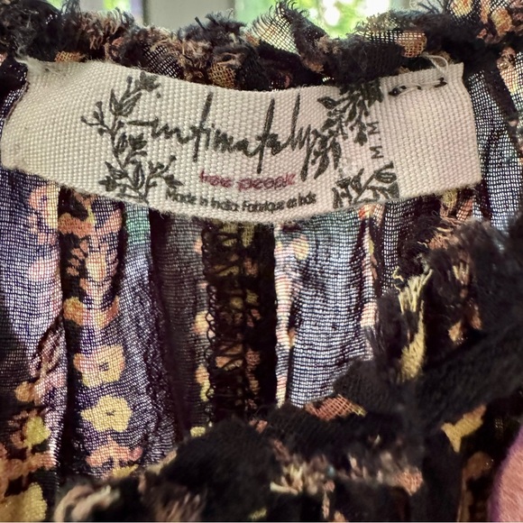 Free People Black and Pink Floral Romper - Picture 2 of 6